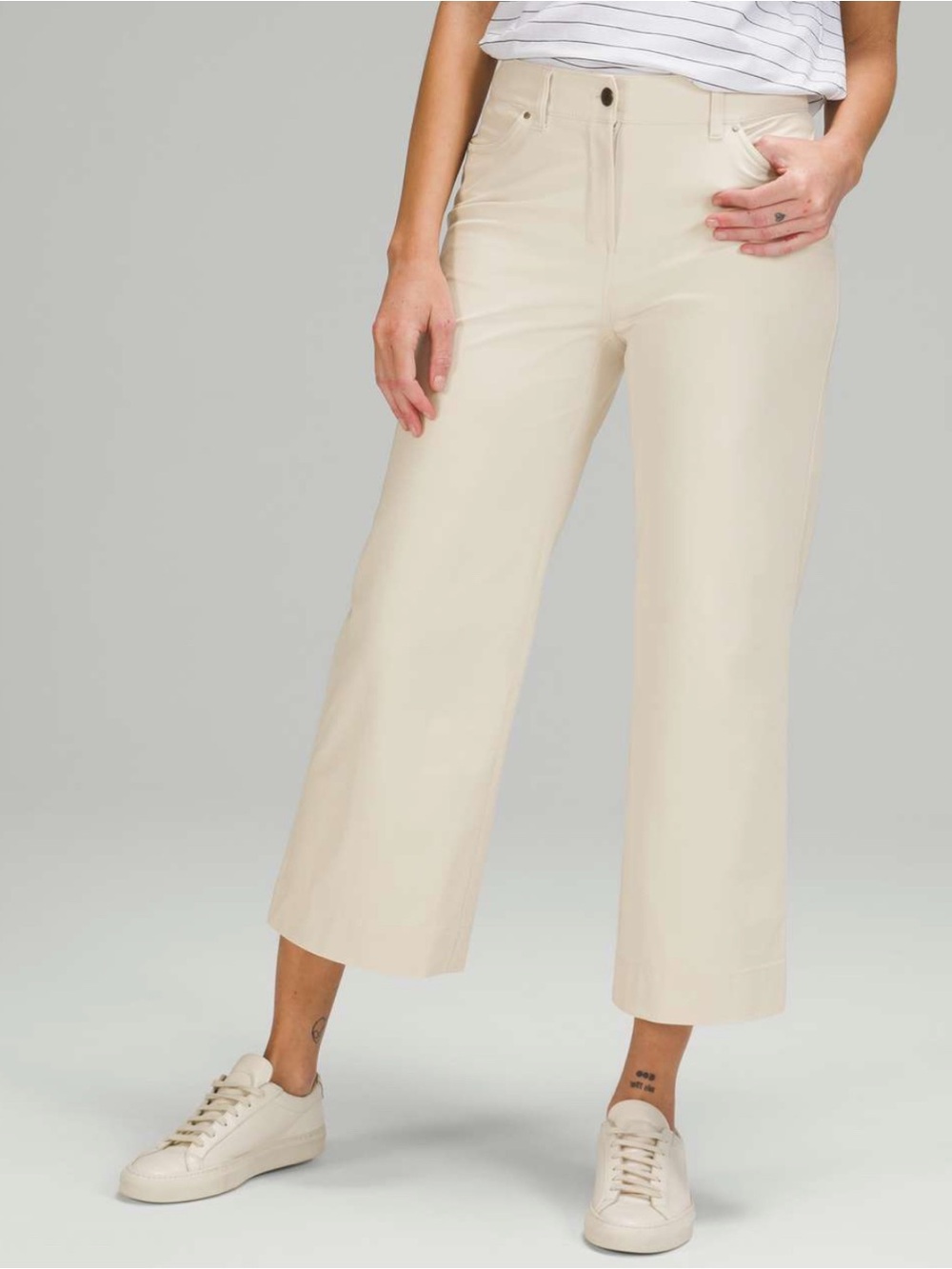 Lululemon City Sleek 5 Pocket Wide-Leg HR 7/8 Length Pant Size 30 White Opal